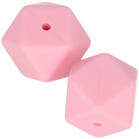 Perlina Di Silicone Esagonale X 2 - 17 Mm - Rosa - Foto 4