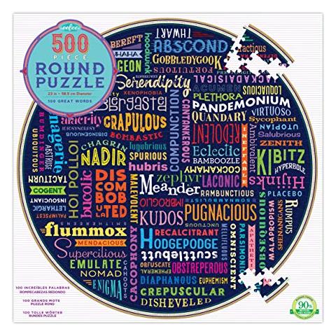 Great Words Puzzle Rotondo Per Adulti E Bambini, 500 Pezzi - Foto 1