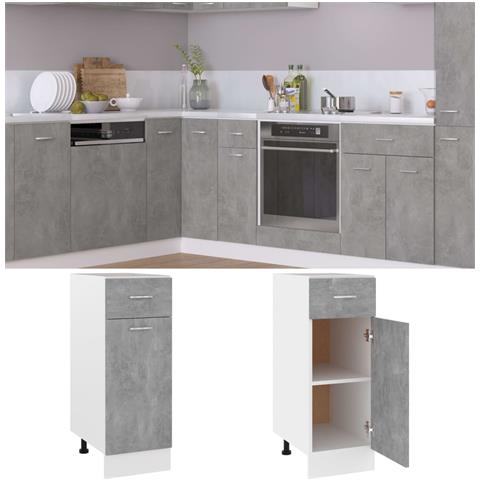 Armadio Inferiore Cassetto “Lyon” Grigio Cemento 30x46x81,5 - Foto 10