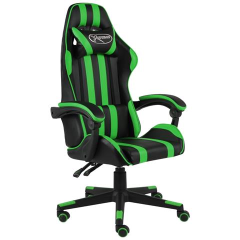 Sedia Da Gaming Nero E Verde In Similpelle - Foto 1