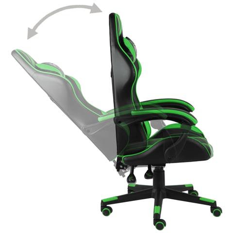 Sedia Da Gaming Nero E Verde In Similpelle - Foto 2