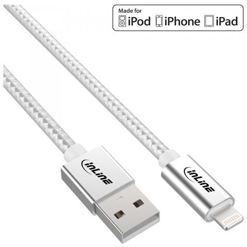 31411A cavo per cellulare Alluminio, Bianco USB A Lightning 1 m - Foto 1