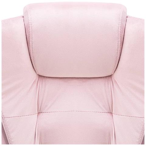 Sedia Da Ufficio Rosa In Velluto - Foto 7
