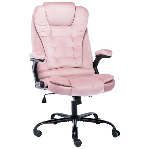 Sedia Da Ufficio Rosa In Velluto - Foto 1