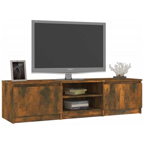 Mobile Tv Rovere Fumo 140x40x35,5 Cm In Legno Multistrato - Foto 2