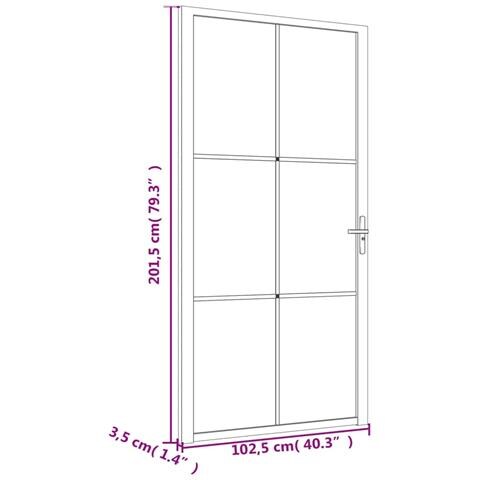 Porta Interna 102,5x201,5 Cm Bianca In Vetro Esg E Alluminio - Foto 13