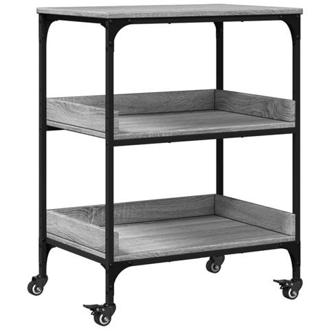 Carrello Da Cucina Grigio Sonoma 60x41x80,5cm Legno Multistrato - Foto 2