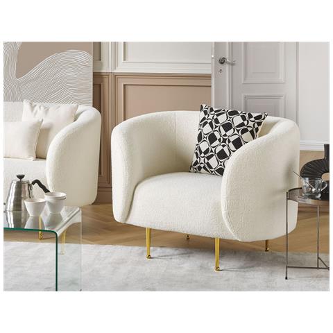 Poltrona Bouclè Bianco Loen - Foto 1