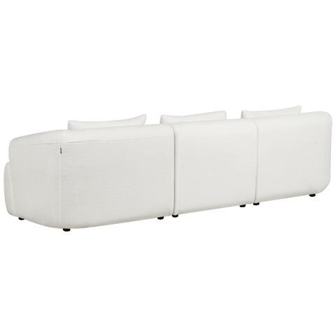 Divano Angolare 3 Posti Svansele Bouclé Bianco Sporco Lato Destro - Foto 2