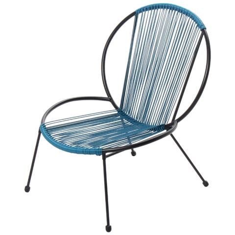 Rete Set Di 2 Poltrone + 1 Tavolino Blu - Foto 2