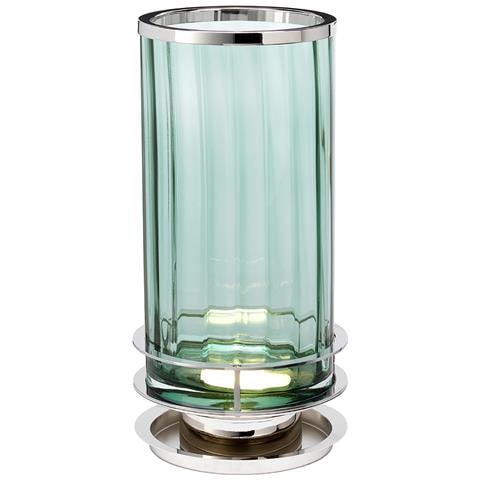 Abatjour Contemporanea Arno Acciaio Nichel Lucido Vetro 1 Luce Gx53 9w - Foto 1