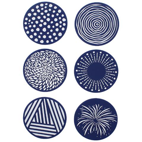 Set Di 6 Sottobicchieri Da Caffè In Silicone Con Supporto Blue - Foto 1