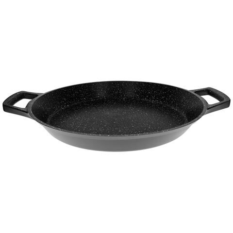 Wok Da Paella Con Rivestimento Antiaderente Effetto Marmo 32 Cm, Nero - Foto 1
