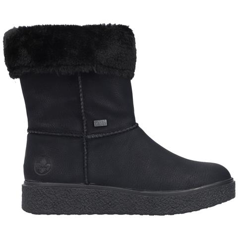Black Casual Closed Ladies Mid Height Boots Stivaletti Pelle Sintetica Scarpe Donna Nero Eu 37, Y0090-00 - Foto 3