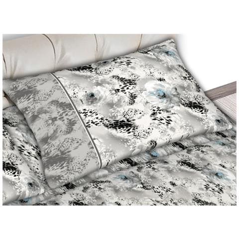 Completo Lenzuola Letto 100% Cotone Made Italy Disegno Animalier Cn Singolo Grigio - Foto 2