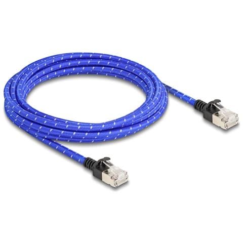 Cavo di rete RJ45 con rivestimento intrecciato Cat. 6A U /FTP Slim da 3 m blu - Foto 1