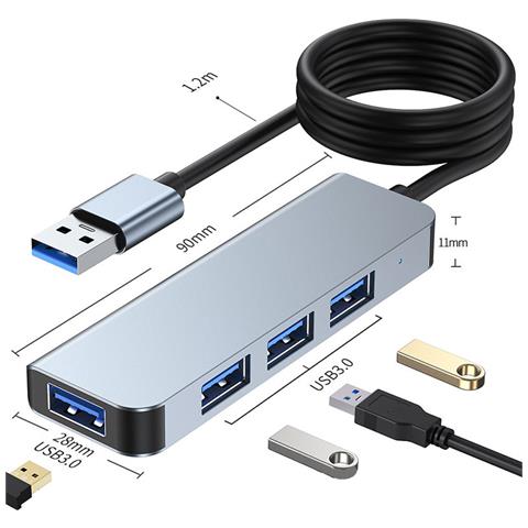 Hub Usb 3.0 Ad Alta Velocità Con 4 Porte - Elegante Ed Efficiente - Foto 1