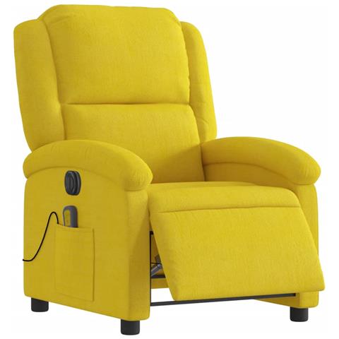 Poltrona Massaggiante Reclinabile Elettrica Gialla Velluto - Foto 3