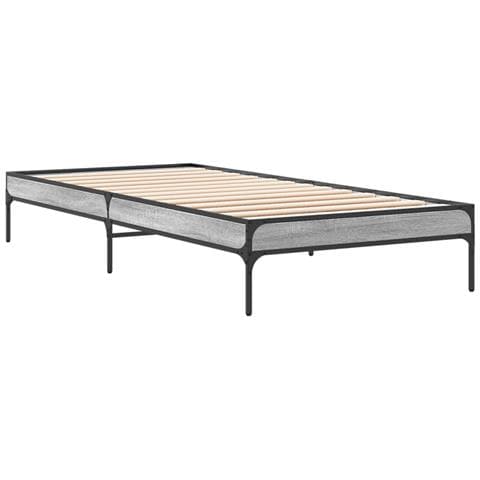 Giroletto Grigio Sonoma 90x200 Cm Legno Multistrato E Metallo - Foto 3