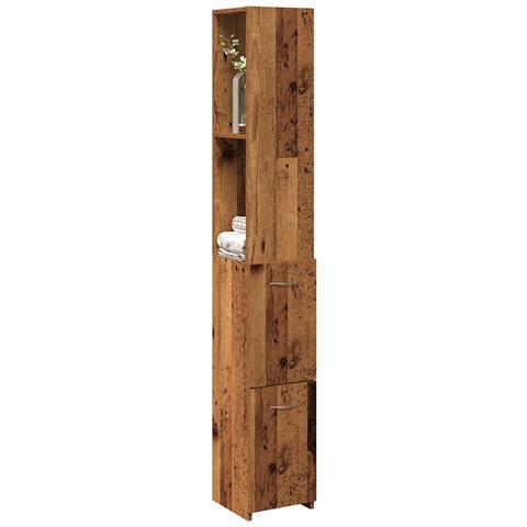 Mobile Da Bagno Legno Antico 25x25x170 Cm In Truciolato - Foto 1