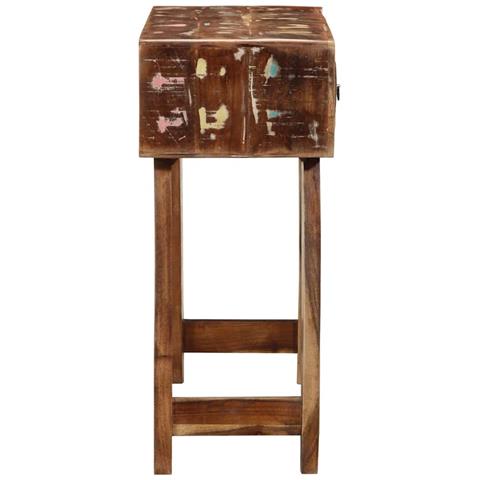 Tavolo Consolle 90x32x75 Cm In Legno Massello Di Recupero - Foto 3