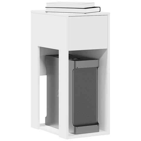 Supporto A Torre Per Computer Con Cassetto Bianco 30x44x74 Cm - Foto 1