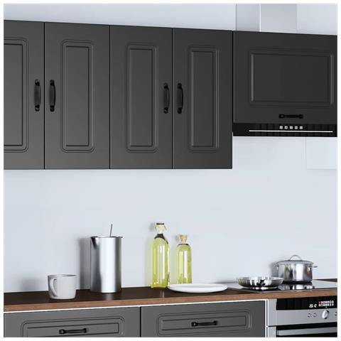 Pensile Da Cucina Kalmar Nero In Legno Multistrato - Foto 3