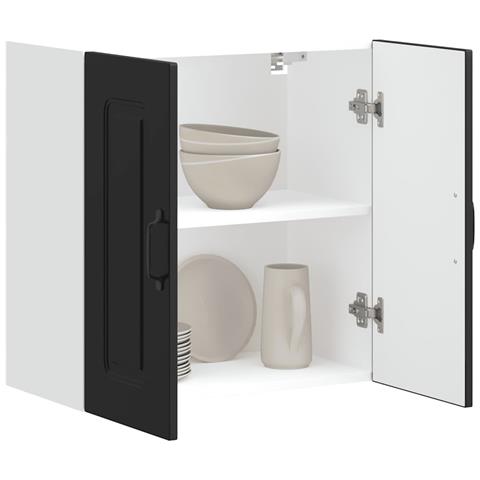 Pensile Da Cucina Kalmar Nero In Legno Multistrato - Foto 1