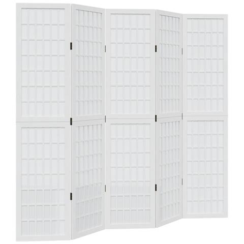 Divisorio Ambienti 5pannelli Bianco Legno Massello Di Paulownia - Foto 2