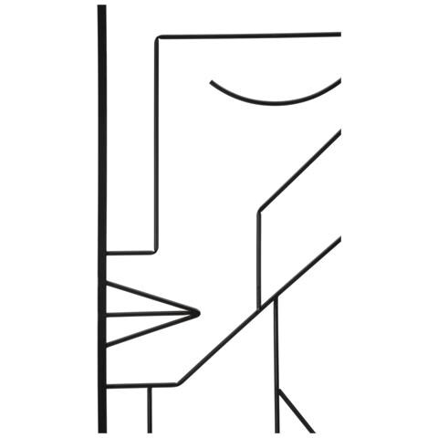 Decorazione In Metallo Viso 2 - Nero - Metallo - 60x1x80 Cm - Foto 2