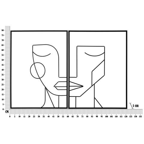 Decorazione In Metallo Viso 2 - Nero - Metallo - 60x1x80 Cm - Foto 7