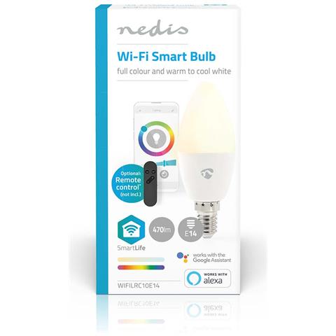 Collegare Lampadina Wi-fi Led Rgb 4,9w 470lm E14 Forma Di Candela Di Plastica, Bianco - Foto 2