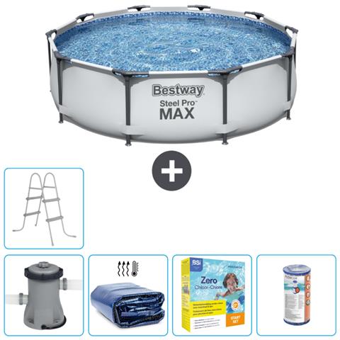 Piscina Fuori Terra - In Giro - 305x76 Cm - Grigio - Include Accessori Coordinati Cb19 - Foto 1