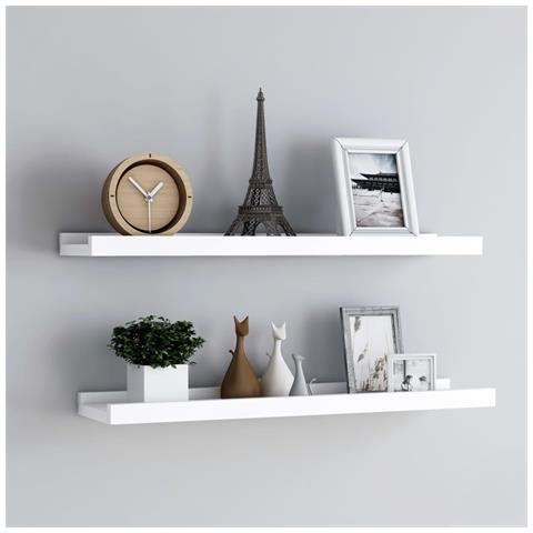 Lusso Casadino - Mensole Con Sporgenza 2 Pz Bianche 80x9x3 Cm Mdf - Foto 8