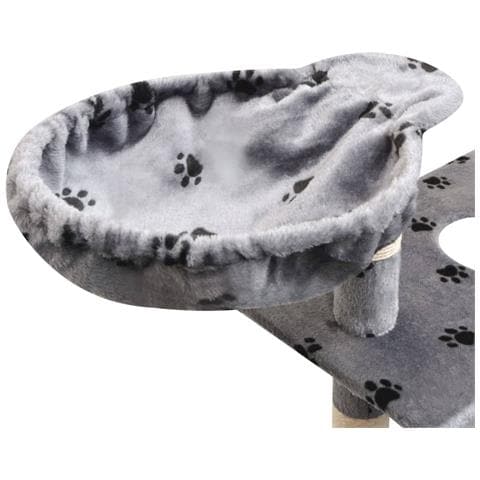 Lusso Casadino - Albero Per Gatti Tiragraffi Sisal 150 Cm Zampe Stampate Grigio - Foto 5