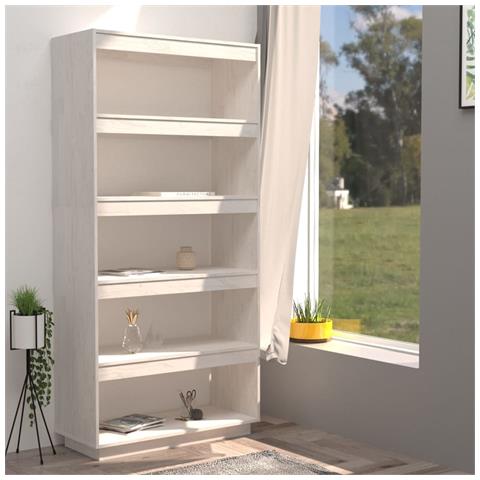 Lusso Casadino - Libreria/divisorio Bianco 80x35x167 Cm In Massello Di Pino - Foto 2