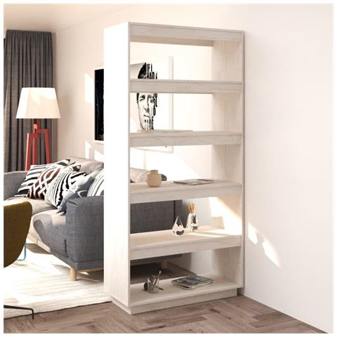 Lusso Casadino - Libreria/divisorio Bianco 80x35x167 Cm In Massello Di Pino - Foto 8