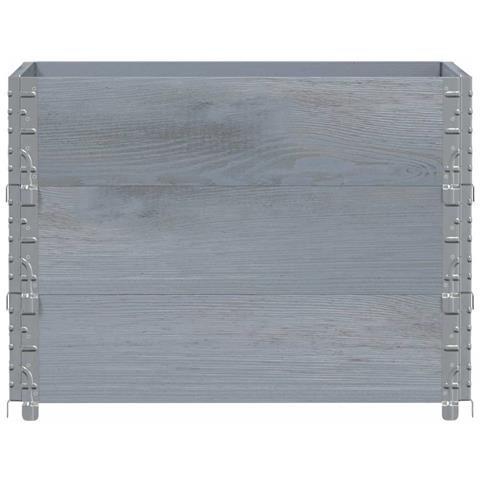 Fioriera Da Giardino Grigia 80x60 Cm Legno Massello Di Pino - Foto 2