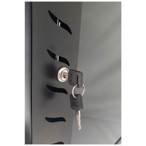 Armadio Rack 19" a Muro 9 Unità P. 600 mm Flat Pack Nero - Foto 2