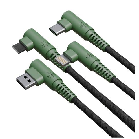 AT-ACC-CA-362 cavo USB USB 2.0 1,2 m USB A USB C /Micro USB-A /Lightning Verde, Grigio, Arancione - Foto 2