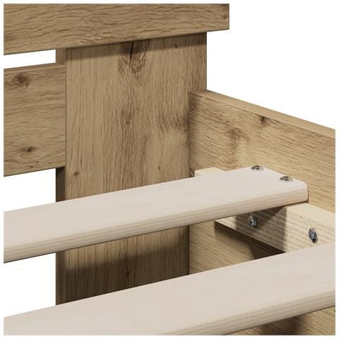 Struttura Letto senza Materasso e Testiera Rovere Artigianale 90x200 cm - Foto 9