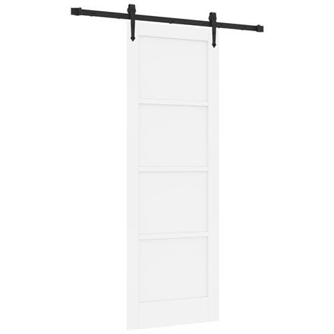 Porta Scorrevole  con Set di Accessori 'ORKDAL'Legno Solido Bianco di Pino, Porta Interna  'ORKDAL'Bianco 73.5x211x4 cm Legno Solido di Pino - Foto 1
