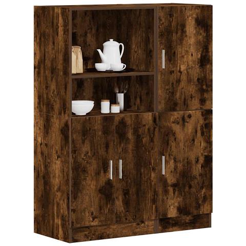 Set di Mobili da Cucina 2 pz Rovere Fumo in Truciolato - Foto 2