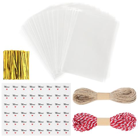 Sacchetti Di Cellophane Trasparenti 200 Pezzi 10x15 Cm Con Adesivi - Foto 1