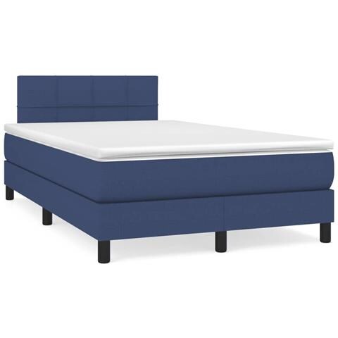 Letto a Molle con Materasso e LED Blu 120x190 cm in Tessuto - Foto 2