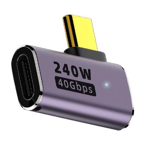 Adattatore Multifunzionale 240w: Usb4.0 Type-c Maschio-femmina A Gomito Laterale 40gbps - Foto 3