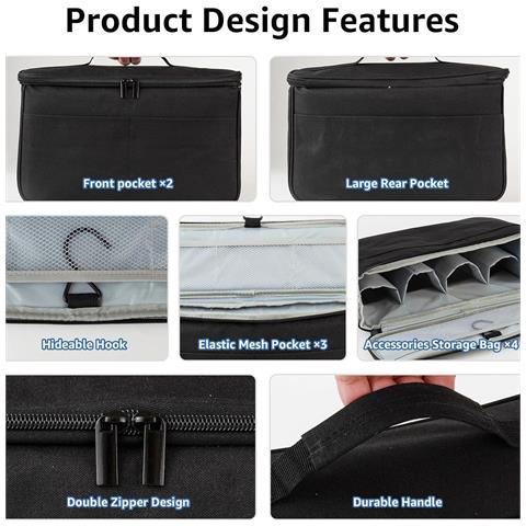 Borsa Portaoggetti Nera In Tessuto Oxford Compatibile Con Dyson Airwrap Styler E Accessori - Foto 5