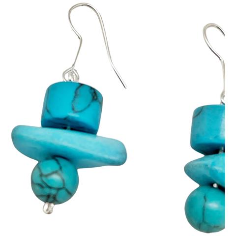 Spilla Pendente In Turchese Naturale Con Chiusura A Gancio In Oro - Foto 2