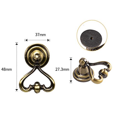 Set Di 2 Maniglie Vintage In Lega Di Zinco Per Ante Di Armadi - Pomelli Antichi Per Cassetti - Foto 4
