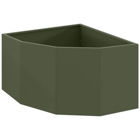 Vaso d'angolo Oliver verde 60 x 60 x 35 cm Acciaio - Foto 1